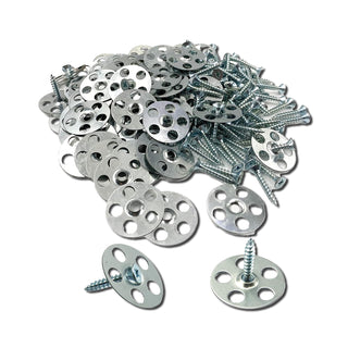 Onboard 35mm Galvanised Steel Fixing Washers & Screws - 100 screws + 100 washers pack