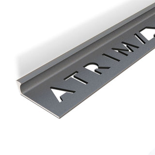 Atrim 8mm Straight Edge Aluminium Basalt Effect Tile Trim - 2.5m