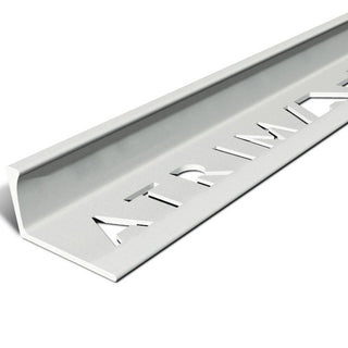 Atrim 12mm Straight Edge Aluminium Matt White Tile Trim - 2.5m