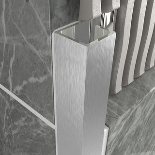 Atrim 15mm Cube Stainless Steel Brushed Tile Trim - 2.5m