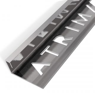 Atrim 10mm Precision Straight Edge Stainless Steel Tile Trim - 2.5m