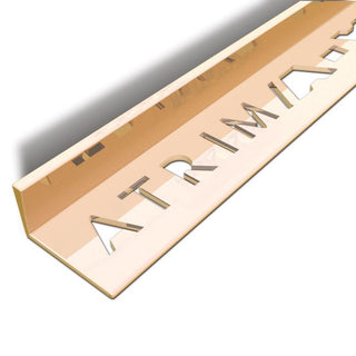 Atrim 8mm Straight Edge Aluminium Polished Copper Effect Tile Trim - 2.5m