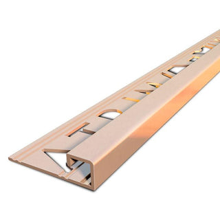 Atrim 10mm Cube Aluminium Polished Copper Effect Tile Trim - 2.5m