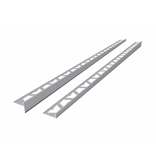 Dukkaboard 12.5mm Left-Hand Shower Tray Wedge Trim Brushed Stainless Steel - 1.48m