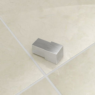 Atrim 12.5mm Aluminium Brushed Chrome Cube Corner Piece