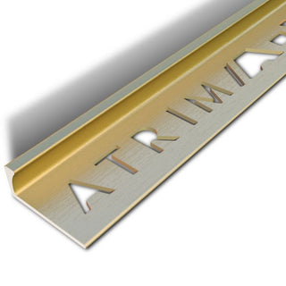 Atrim 10mm Straight Edge Aluminium Brushed Brass Effect Tile Trim - 2.5m