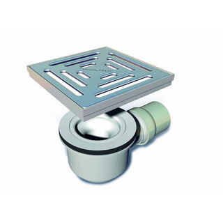 Dukkaboard Solvent Weld Horizontal 2" Outlet Shower Trap & Square Drain Grate - 140