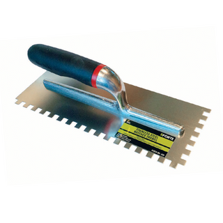 Forte 12mm Soft Grip Stainless Steel Notched Adhesive Trowel