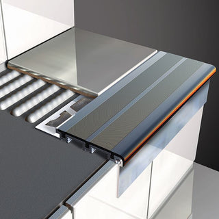 Atrim 10mm Wide Step 55mm Profile Aluminium Grey - 2.7m