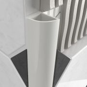 PVC Round Edge Closed Profile - White 6mm