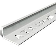 Atrim Matt White Coated Effect Aluminium Straight Edge - 2.5m