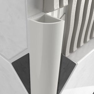 PVC Round Edge Closed Profile - White 8mm