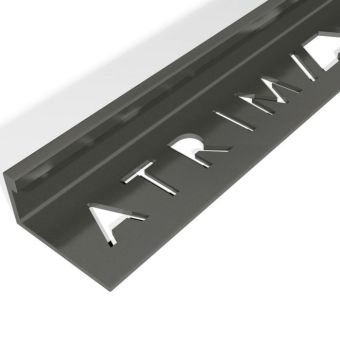 Atrim Brushed Black Coated Effect Aluminium Straight Edge Trim