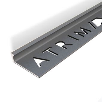 Atrim Basalt Coated Effect Aluminium Straight Edge Tile Trim - 2.5m